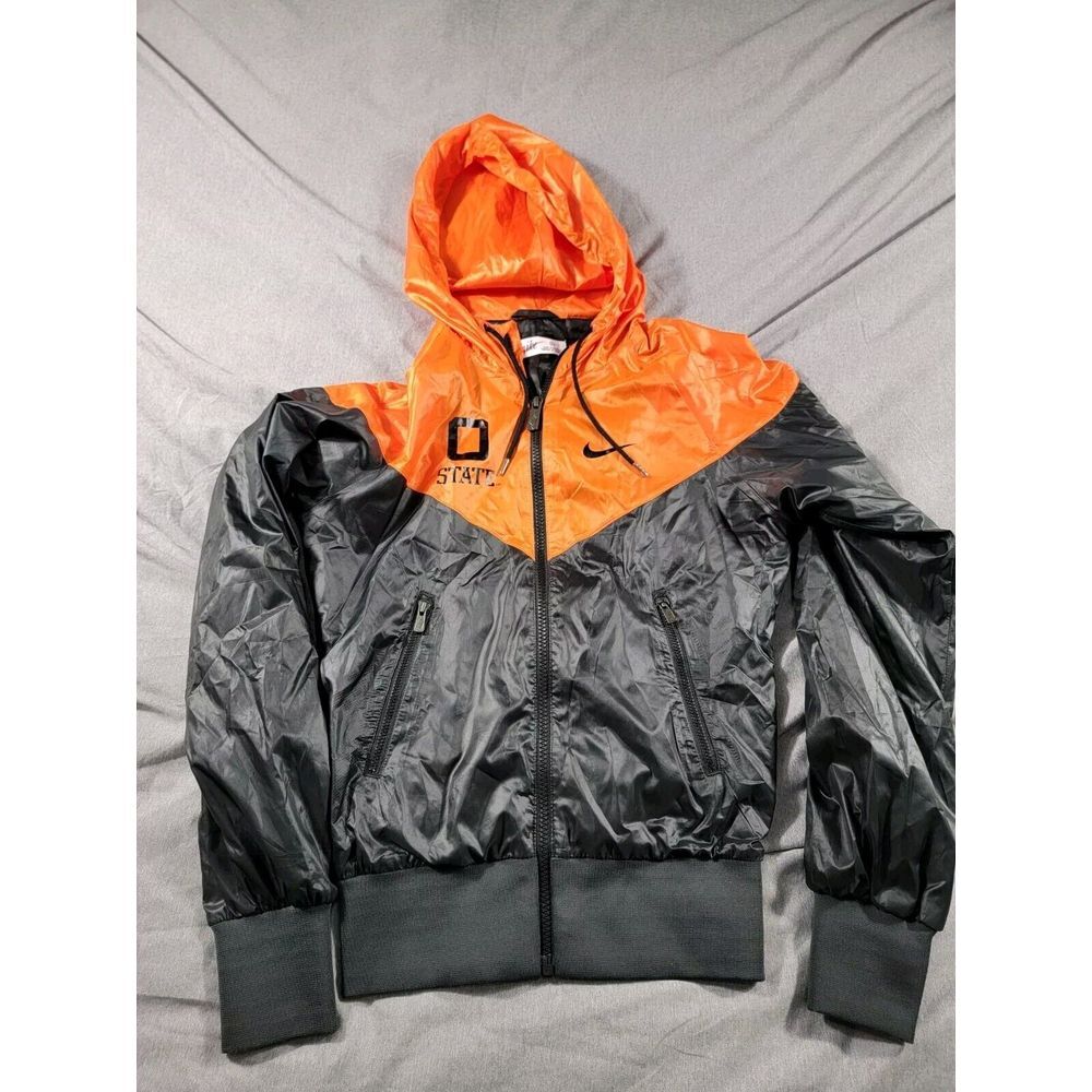 OSU Cowboys Nike Wind Runner windbreaker‎ Hooded jacket zip up Womens XS
